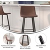 image:imageFlash Furniture Caleb Modern Armless 24 Inch Counter Height Stools Commercial Grade with Footrests and Matte Metal Frames Set of 2Chocolate Brown LeathersoftBlack