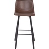 image:imageFlash Furniture Caleb Modern Armless 24 Inch Counter Height Stools Commercial Grade with Footrests and Matte Metal Frames Set of 2Chocolate Brown LeathersoftBlack