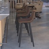 image:imageFlash Furniture Caleb Modern Armless 24 Inch Counter Height Stools Commercial Grade with Footrests and Matte Metal Frames Set of 2Chocolate Brown LeathersoftBlack