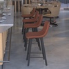 image:imageFlash Furniture Caleb Modern Armless 24 Inch Counter Height Stools Commercial Grade with Footrests and Matte Metal Frames Set of 2Cognac LeathersoftBlack