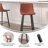 image:imageFlash Furniture Caleb Modern Armless 24 Inch Counter Height Stools Commercial Grade with Footrests and Matte Metal Frames Set of 2Cognac LeathersoftBlack