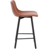 image:imageFlash Furniture Caleb Modern Armless 24 Inch Counter Height Stools Commercial Grade with Footrests and Matte Metal Frames Set of 2Cognac LeathersoftBlack