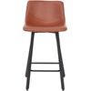 image:imageFlash Furniture Caleb Modern Armless 24 Inch Counter Height Stools Commercial Grade with Footrests and Matte Metal Frames Set of 2Cognac LeathersoftBlack