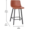 image:imageFlash Furniture Caleb Modern Armless 24 Inch Counter Height Stools Commercial Grade with Footrests and Matte Metal Frames Set of 2Cognac LeathersoftBlack