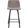 image:imageFlash Furniture Caleb Modern Armless 24 Inch Counter Height Stools Commercial Grade with Footrests and Matte Metal Frames Set of 2Gray LeathersoftBlack