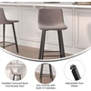 image:imageFlash Furniture Caleb Modern Armless 24 Inch Counter Height Stools Commercial Grade with Footrests and Matte Metal Frames Set of 2Gray LeathersoftBlack