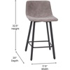 image:imageFlash Furniture Caleb Modern Armless 24 Inch Counter Height Stools Commercial Grade with Footrests and Matte Metal Frames Set of 2Gray LeathersoftBlack