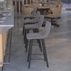 image:imageFlash Furniture Caleb Modern Armless 24 Inch Counter Height Stools Commercial Grade with Footrests and Matte Metal Frames Set of 2Gray LeathersoftBlack