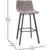 image:imageFlash Furniture Caleb Modern Commercial Barstools with Footrests  Gray LeatherSoft 30 Inch  Black Matte Iron Frame  Armless  Set of 2