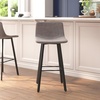 image:imageFlash Furniture Caleb Modern Commercial Barstools with Footrests  Gray LeatherSoft 30 Inch  Black Matte Iron Frame  Armless  Set of 2