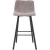 image:imageFlash Furniture Caleb Modern Commercial Barstools with Footrests  Gray LeatherSoft 30 Inch  Black Matte Iron Frame  Armless  Set of 2
