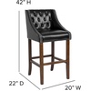 image:imageFlash Furniture Carmel Series 24 High Transitional Tufted Walnut Counter Height Stool with Accent Nail Trim in Dark Gray FabricBlack Leathersoft