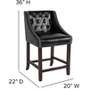 image:imageFlash Furniture Carmel Series 24 High Transitional Tufted Walnut Counter Height Stool with Accent Nail Trim in Dark Gray FabricBlack Leathersoft