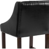 image:imageFlash Furniture Carmel Series 24 High Transitional Tufted Walnut Counter Height Stool with Accent Nail Trim in Dark Gray FabricBlack Leathersoft