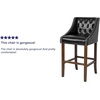 image:imageFlash Furniture Carmel Series 24 High Transitional Tufted Walnut Counter Height Stool with Accent Nail Trim in Dark Gray FabricBlack Leathersoft