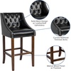 image:imageFlash Furniture Carmel Series 24 High Transitional Tufted Walnut Counter Height Stool with Accent Nail Trim in Dark Gray FabricBlack Leathersoft