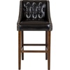 image:imageFlash Furniture Carmel Series 24 High Transitional Tufted Walnut Counter Height Stool with Accent Nail Trim in Dark Gray FabricBlack Leathersoft