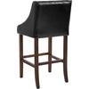 image:imageFlash Furniture Carmel Series 24 High Transitional Tufted Walnut Counter Height Stool with Accent Nail Trim in Dark Gray FabricBlack Leathersoft