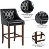 image:imageFlash Furniture Carmel Series 24 High Transitional Tufted Walnut Counter Height Stool with Accent Nail Trim in Dark Gray FabricBlack Leathersoft