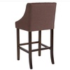 image:imageFlash Furniture Carmel Series 24 High Transitional Tufted Walnut Counter Height Stool with Accent Nail Trim in Dark Gray FabricBrown Fabric