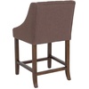 image:imageFlash Furniture Carmel Series 24 High Transitional Tufted Walnut Counter Height Stool with Accent Nail Trim in Dark Gray FabricBrown Fabric