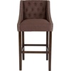 image:imageFlash Furniture Carmel Series 24 High Transitional Tufted Walnut Counter Height Stool with Accent Nail Trim in Dark Gray FabricBrown Fabric