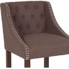 image:imageFlash Furniture Carmel Series 24 High Transitional Tufted Walnut Counter Height Stool with Accent Nail Trim in Dark Gray FabricBrown Fabric