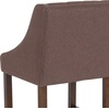 image:imageFlash Furniture Carmel Series 24 High Transitional Tufted Walnut Counter Height Stool with Accent Nail Trim in Dark Gray FabricBrown Fabric