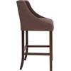 image:imageFlash Furniture Carmel Series 24 High Transitional Tufted Walnut Counter Height Stool with Accent Nail Trim in Dark Gray FabricBrown Fabric