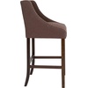 image:imageFlash Furniture Carmel Series 24 High Transitional Tufted Walnut Counter Height Stool with Accent Nail Trim in Dark Gray FabricBrown Fabric