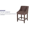 image:imageFlash Furniture Carmel Series 24 High Transitional Tufted Walnut Counter Height Stool with Accent Nail Trim in Dark Gray FabricBrown Fabric