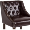 image:imageFlash Furniture Carmel Series 24 High Transitional Tufted Walnut Counter Height Stool with Accent Nail Trim in Dark Gray FabricBrown Leathersoft