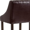 image:imageFlash Furniture Carmel Series 24 High Transitional Tufted Walnut Counter Height Stool with Accent Nail Trim in Dark Gray FabricBrown Leathersoft