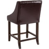 image:imageFlash Furniture Carmel Series 24 High Transitional Tufted Walnut Counter Height Stool with Accent Nail Trim in Dark Gray FabricBrown Leathersoft