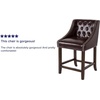 image:imageFlash Furniture Carmel Series 24 High Transitional Tufted Walnut Counter Height Stool with Accent Nail Trim in Dark Gray FabricBrown Leathersoft