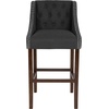 image:imageFlash Furniture Carmel Series 24 High Transitional Tufted Walnut Counter Height Stool with Accent Nail Trim in Dark Gray FabricCharcoal Fabric