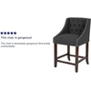image:imageFlash Furniture Carmel Series 24 High Transitional Tufted Walnut Counter Height Stool with Accent Nail Trim in Dark Gray FabricCharcoal Fabric