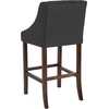 image:imageFlash Furniture Carmel Series 24 High Transitional Tufted Walnut Counter Height Stool with Accent Nail Trim in Dark Gray FabricCharcoal Fabric