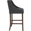 image:imageFlash Furniture Carmel Series 24 High Transitional Tufted Walnut Counter Height Stool with Accent Nail Trim in Dark Gray FabricCharcoal Fabric