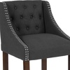 image:imageFlash Furniture Carmel Series 24 High Transitional Tufted Walnut Counter Height Stool with Accent Nail Trim in Dark Gray FabricCharcoal Fabric