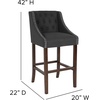 image:imageFlash Furniture Carmel Series 24 High Transitional Tufted Walnut Counter Height Stool with Accent Nail Trim in Dark Gray FabricCharcoal Fabric
