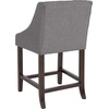 image:imageFlash Furniture Carmel Series 24 High Transitional Tufted Walnut Counter Height Stool with Accent Nail Trim in Dark Gray FabricDark Gray Fabric
