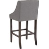 image:imageFlash Furniture Carmel Series 24 High Transitional Tufted Walnut Counter Height Stool with Accent Nail Trim in Dark Gray FabricDark Gray Fabric