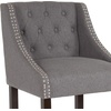 image:imageFlash Furniture Carmel Series 24 High Transitional Tufted Walnut Counter Height Stool with Accent Nail Trim in Dark Gray FabricDark Gray Fabric