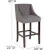 image:imageFlash Furniture Carmel Series 24 High Transitional Tufted Walnut Counter Height Stool with Accent Nail Trim in Dark Gray FabricDark Gray Fabric