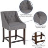 image:imageFlash Furniture Carmel Series 24 High Transitional Tufted Walnut Counter Height Stool with Accent Nail Trim in Dark Gray FabricDark Gray Fabric