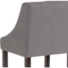 image:imageFlash Furniture Carmel Series 24 High Transitional Tufted Walnut Counter Height Stool with Accent Nail Trim in Dark Gray FabricDark Gray Fabric