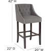 image:imageFlash Furniture Carmel Series 24 High Transitional Tufted Walnut Counter Height Stool with Accent Nail Trim in Dark Gray FabricDark Gray Fabric