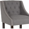 image:imageFlash Furniture Carmel Series 24 High Transitional Tufted Walnut Counter Height Stool with Accent Nail Trim in Dark Gray FabricDark Gray Fabric