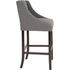 image:imageFlash Furniture Carmel Series 24 High Transitional Tufted Walnut Counter Height Stool with Accent Nail Trim in Dark Gray FabricDark Gray Fabric